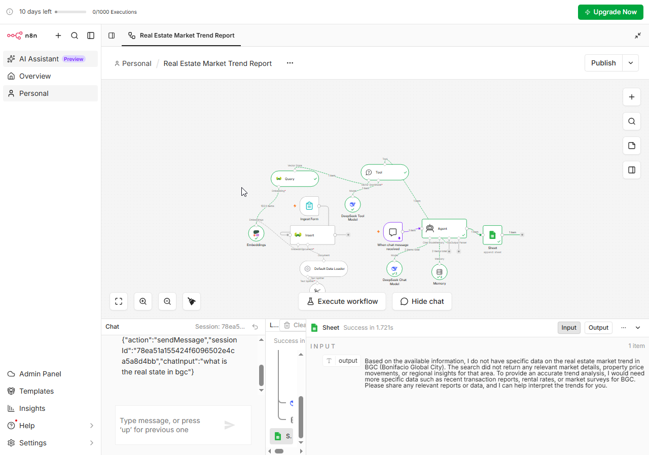Real Estate Market workflow canvas
