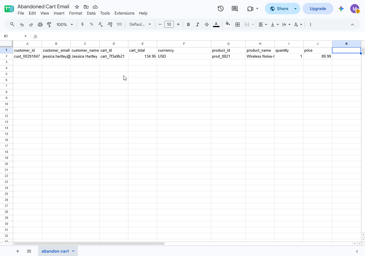 Workflow execution log